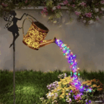 Solar Watering Can Waterfall Lights | Vintage Metal Fairy Garden Lantern Decor for Lawn & Pathway - Image 24