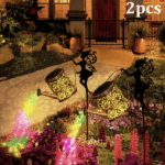 Retro Solar Watering Can Lights with Shepherd Hook | Waterproof LED Waterfall Lantern for Garden Decor - Image 21