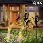 Solar Watering Can Waterfall Lights | Vintage Metal Fairy Garden Lantern Decor for Lawn & Pathway - Image 13