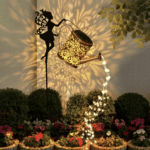 Solar Watering Can Waterfall Lights | Vintage Metal Fairy Garden Lantern Decor for Lawn & Pathway - Image 16