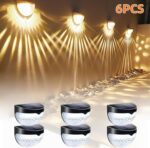 6/12-Pack Solar Fence & Wall Lights | Rechargeable Outdoor LED Security Sconce for Patio & Garden