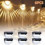 6/12-Pack Solar Fence & Wall Lights | Rechargeable Outdoor LED Security Sconce for Patio & Garden