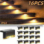 32-Pack Solar Deck Lights (Warm White) | Waterproof Auto On/Off LED Step Lights for Outdoor Fences - Image 34