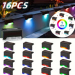 32-Pack Solar Deck Lights (Warm White) | Waterproof Auto On/Off LED Step Lights for Outdoor Fences