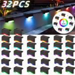 32-Pack Solar Deck Lights (Warm White) | Waterproof Auto On/Off LED Step Lights for Outdoor Fences - Image 54