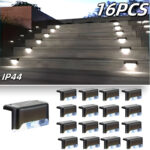 32-Pack Solar Deck Lights (Warm White) | Waterproof Auto On/Off LED Step Lights for Outdoor Fences - Image 44