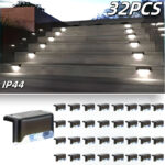 32-Pack Solar Deck Lights (Warm White) | Waterproof Auto On/Off LED Step Lights for Outdoor Fences - Image 14