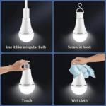 4/8-Pack Rechargeable Emergency LED Bulbs (80W Eqv.) | A19 E26/E27 Battery Backup & Flashlight - Image 15