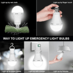 4/8-Pack Rechargeable Emergency LED Bulbs (80W Eqv.) | A19 E26/E27 Battery Backup & Flashlight - Image 7