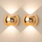 2-Pack Modern LED Motion Sensor Wall Sconce | Magnetic USB Rechargeable Light with 3 Color Modes