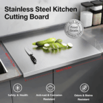 Premium 304 Stainless Steel Cutting Board | Large Reversible Chopping Board for Meat, Veggies & Baking - Image 23