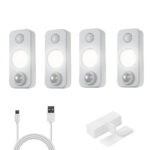 4-Pack Wireless Motion Sensor Puck Lights | USB Rechargeable LED Under-Cabinet & Stair Lighting - Image 11