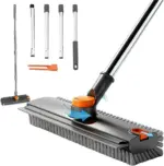 3-in-1 Adjustable Floor Scrub Brush with Long Handle & Squeegee