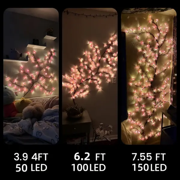 LED Cherry Blossom Wall Vine - Flexible Branch Lights with Remote & 8 Lighting Modes - Image 6