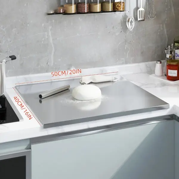 Large Stainless Steel Cutting Board with Lip - easy to clean Sealed-Lid Chopping Board for Meat & Baking - Image 1