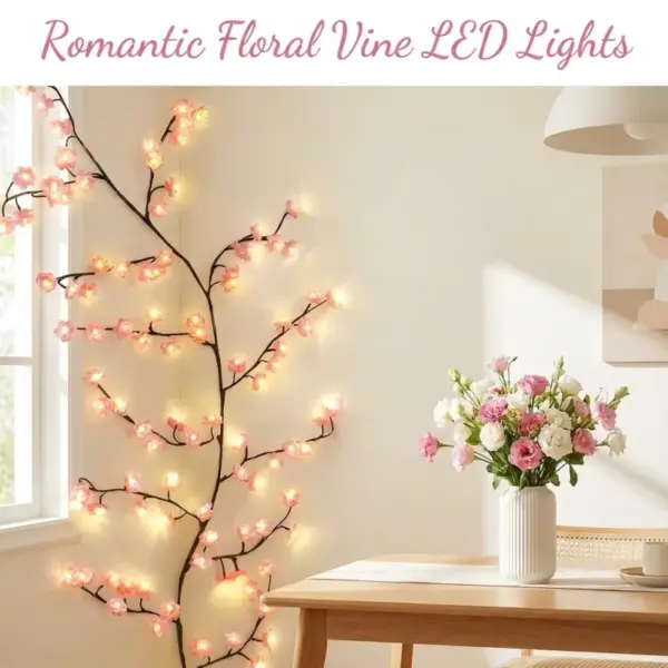 LED Cherry Blossom Wall Vine - Flexible Branch Lights with Remote & 8 Lighting Modes - Image 26