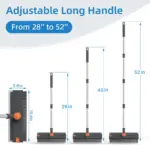 3-in-1 Stiff Bristle Floor Scrubber with Long Handle & Squeegee - Image 2