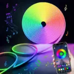 RGB LED Neon Rope Lights - 16.4/32.8 ft Flexible App-Controlled Light Strip with Music Sync