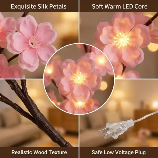 LED Cherry Blossom Wall Vine - Flexible Branch Lights with Remote & 8 Lighting Modes - Image 30