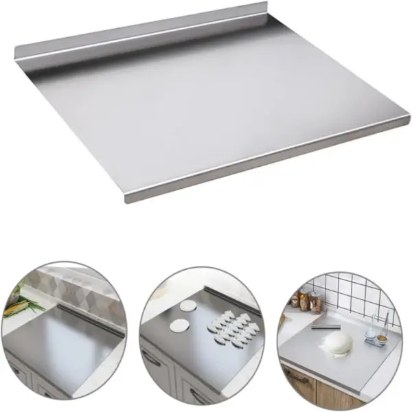 Z-Shaped 304 Stainless Steel Double-Edge Cutting Board - Extra-Large Pastry and Protection Mat - Image 6