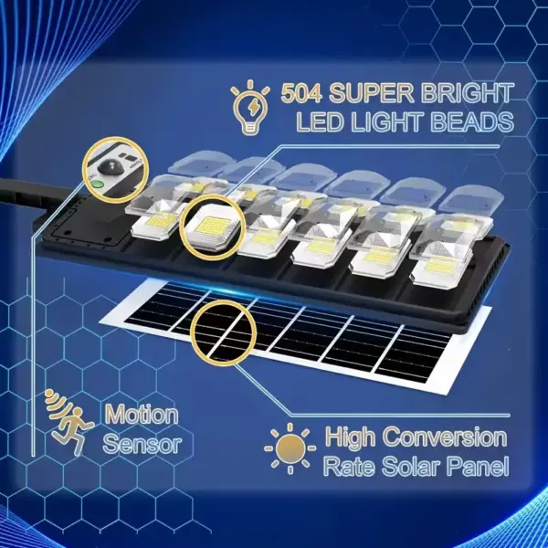 High-Brightness LED Solar Street Light - 8000LM Waterproof Dusk-to-Dawn Road Lamp - Image 18