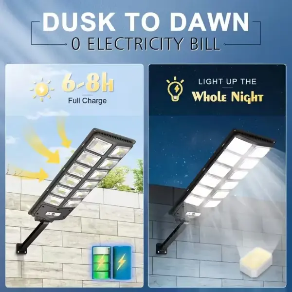 High-Brightness LED Solar Street Light - 8000LM Waterproof Dusk-to-Dawn Road Lamp - Image 21