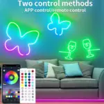 RGB LED Neon Rope Lights - 16.4/32.8 ft Flexible App-Controlled Light Strip with Music Sync - Image 14