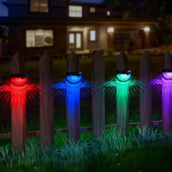 Solar Fence & Wall Lights with Motion Sensor - Rechargeable Multi-Color LED Outdoor Lamp - Image 53