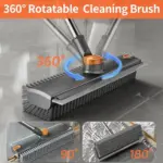 3-in-1 Adjustable Floor Scrub Brush with Long Handle & Squeegee - Image 4