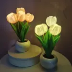 LED Tulip Table Lamp with Vase - Adjustable Brightness & Color Modes USB Powered - Image 12