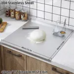 Z-Shaped 304 Stainless Steel Double-Edge Cutting Board - Extra-Large Pastry and Protection Mat - Image 22