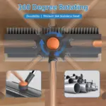 3-in-1 Stiff Bristle Floor Scrubber with Long Handle & Squeegee - Image 4