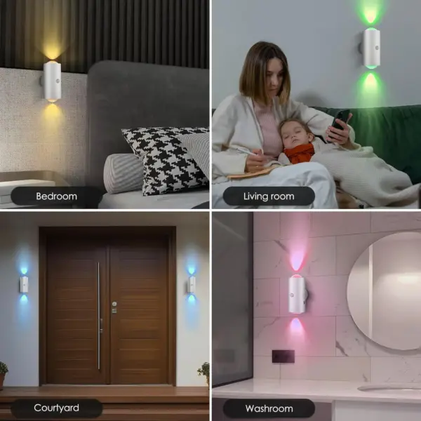 LED Motion Sensor Night Lights - 7-Color Rechargeable Magnetic Lamps - Image 34