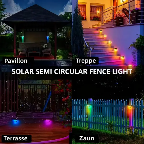 Solar Fence & Wall Lights with Motion Sensor - Rechargeable Multi-Color LED Outdoor Lamp - Image 51