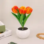 LED Tulip Table Lamp with Vase - Adjustable Brightness & Color Modes USB Powered - Image 4