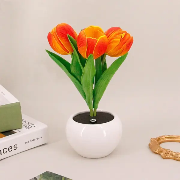 LED Tulip Table Lamp with Vase - Adjustable Brightness & Color Modes USB Powered - Image 4