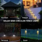 Solar Fence & Wall Lights with Motion Sensor - Rechargeable Multi-Color LED Outdoor Lamp - Image 12