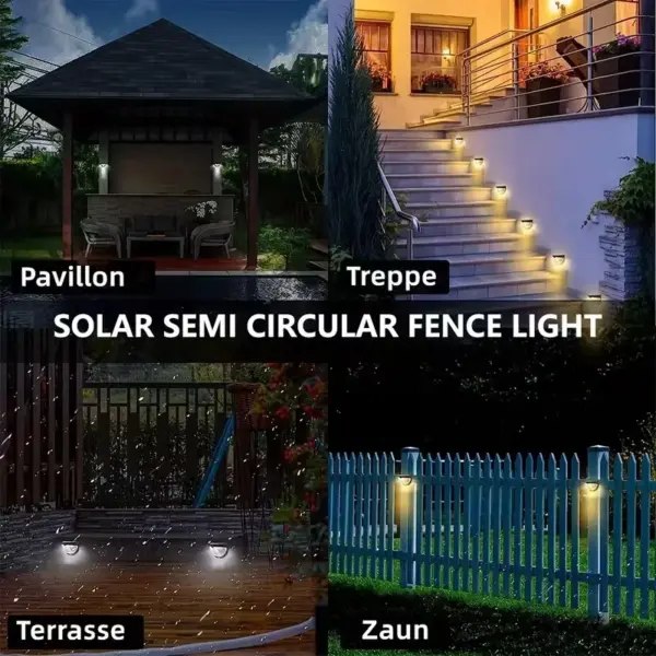 Solar Fence & Wall Lights with Motion Sensor - Rechargeable Multi-Color LED Outdoor Lamp - Image 12