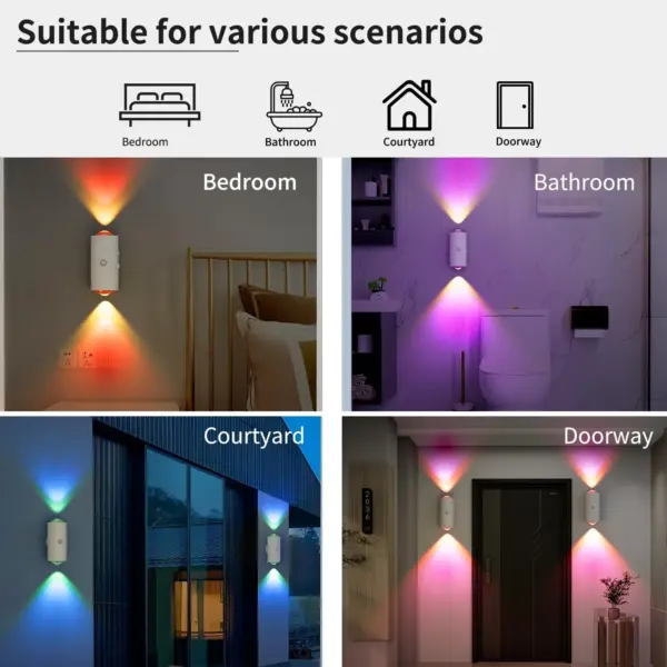 Motion Sensor Night Lights - USB-C Rechargeable Magnetic Wall Lamps with Colorful Neon Modes - Image 20