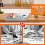 XXL Stainless Steel Double-Sided Cutting & Baking Tray - Versatile Kitchen Board & Serving Platter - Image 3