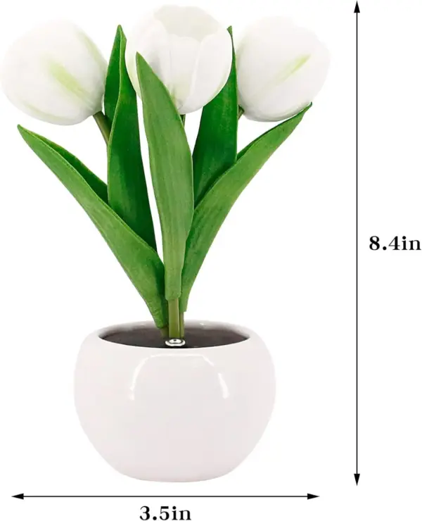 LED Tulip Table Lamp with Vase - Adjustable Brightness & Color Modes USB Powered - Image 10