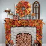 Boho Macrame Wall Hanging Shelf with Lighted Fall Garland - 2-Pack Floating Shelves - Image 42