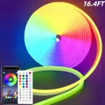 RGB Neon LED Strip Lights - Music Sync Waterproof Flexible DIY Light for Bedroom & Gaming Room - Image 2