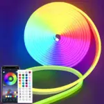 RGB Neon LED Strip Lights - Music Sync Waterproof Flexible DIY Light for Bedroom & Gaming Room