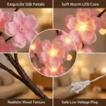 LED Cherry Blossom Wall Vine - Flexible Branch Lights with Remote & 8 Lighting Modes - Image 10