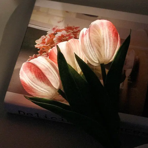 LED Tulip Table Lamp with Vase - Adjustable Brightness & Color Modes USB Powered - Image 23