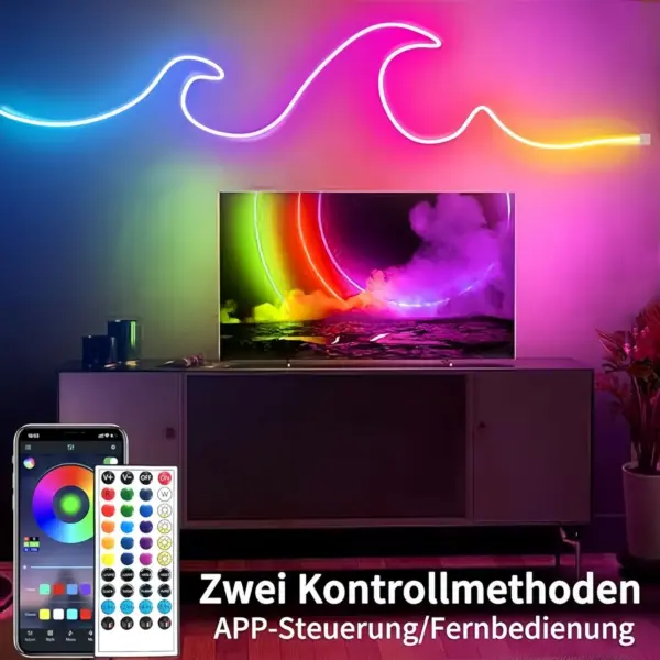 RGB Neon LED Strip Lights - Music Sync Waterproof Flexible DIY Light for Bedroom & Gaming Room - Image 20