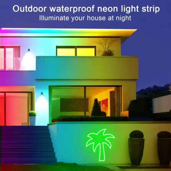 RGB LED Neon Rope Lights - 16.4/32.8 ft Flexible App-Controlled Light Strip with Music Sync - Image 11