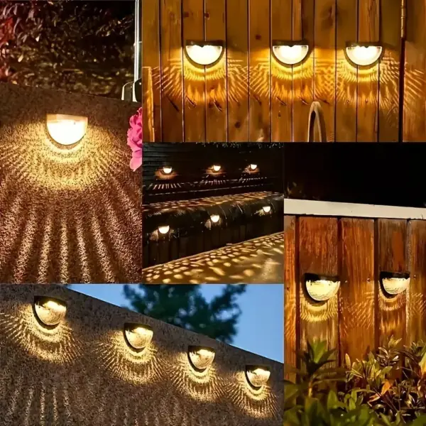 Solar Fence & Wall Lights with Motion Sensor - Rechargeable Multi-Color LED Outdoor Lamp - Image 35