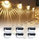 Solar Fence & Wall Lights with Motion Sensor - Rechargeable Multi-Color LED Outdoor Lamp